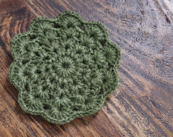 Hand-knitted Coasters (Large) Moss Green