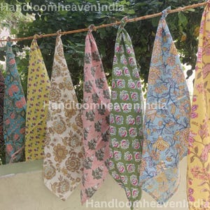 Block Print Cotton Napkins Set – Handmade Indian Floral Cloth Napkins for Table Decor – Reusable Dinner Napkin Eco Friendly Multiple Sizes