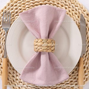 Dusty Pink Cotton Napkins | Soft Reusable Table Napkins | Elegant Dinner Napkin Set for Dining & Events/ Eco Friendly Zero Waste Pack of 100