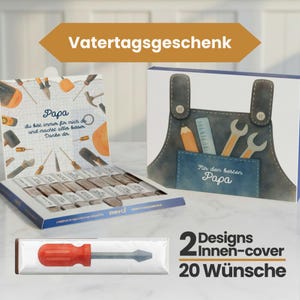 May include: A gift set for Father's Day with two box designs. One box features a toolbox theme with tools, and the other has an apron design. The set includes a box of chocolates and a wrapped chocolate tool.