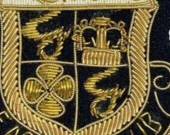 Écusson Ancien FFR Brodé Fil Doré – Devant De Poche – Équipe France Rugby
