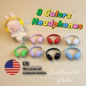 Labubu Headphones lafufu headsets Cute Labubu Accessory Doll Earphone Prop Labubu Outfit Accessory Handmade DIY Toy Gear Labubu accessories