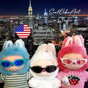 Labubu Sunglasses Accessory for Labubu Gen123–6.5cm Glasses 9 Colors Doll Accessories for Labubu Figures Labubu Outfit Prop Labubu Halloween
