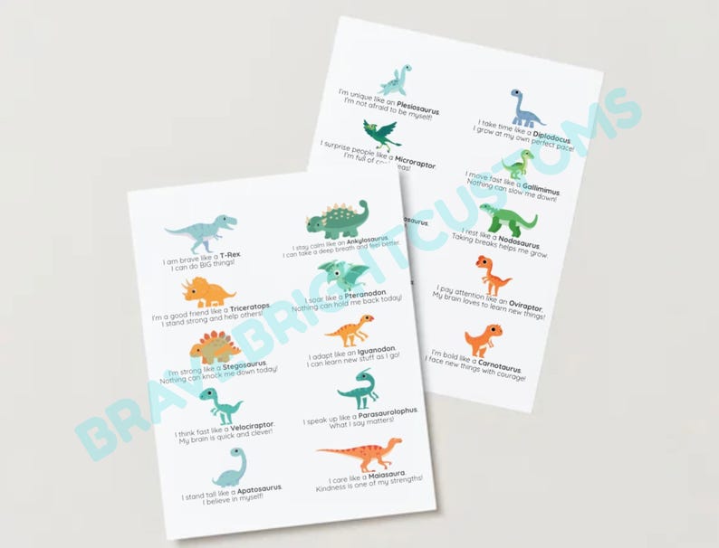 Dinosaur Affirmation Cards for Kids: Positive Dino SEL Activity ...