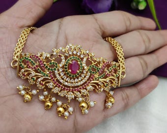 Mangalsutra Gold Plated CZ Mangalsutra: Indian Black Bead Necklace Bridal Jewelry