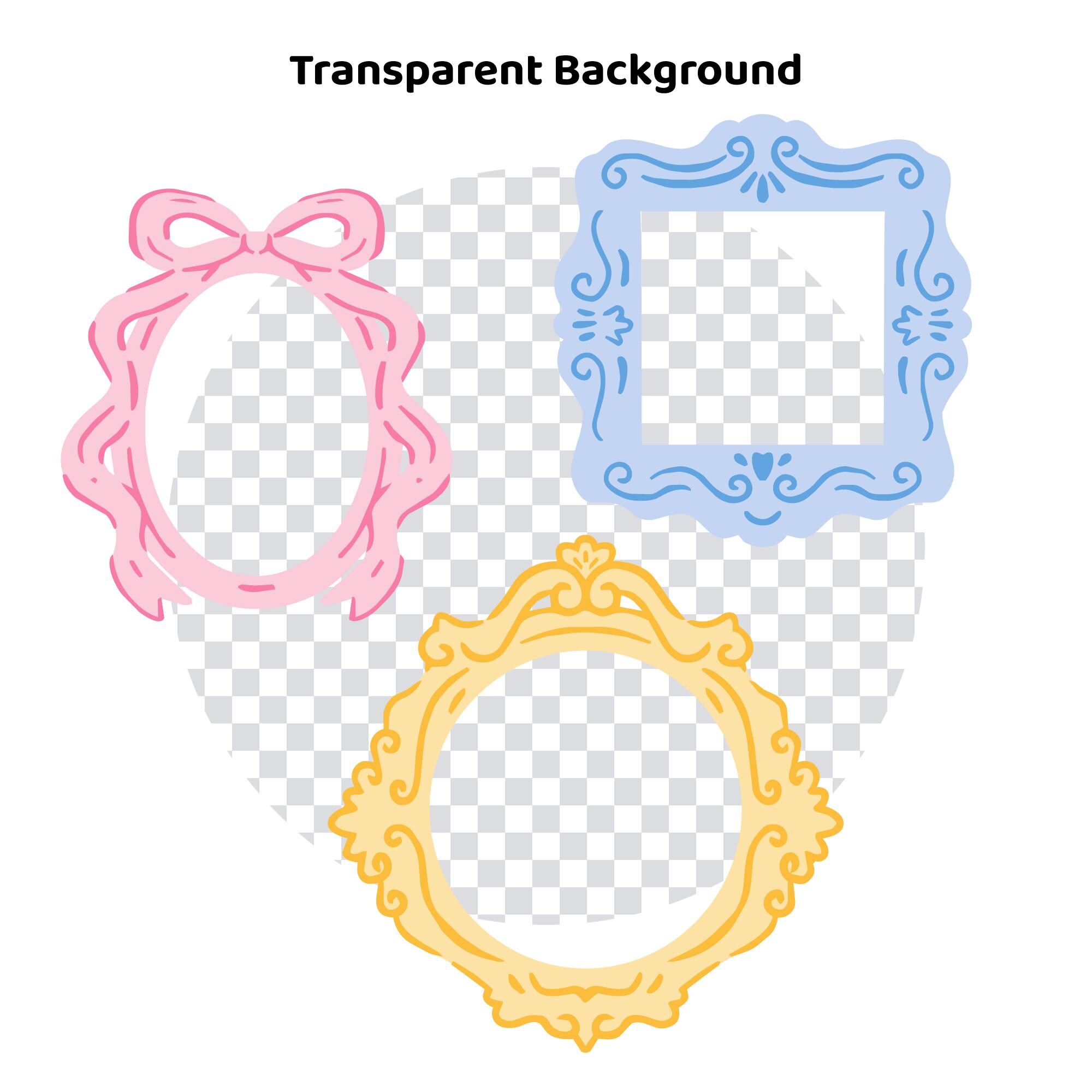 Cute Rococo Frames PNG, Pastel Vintage Ornate Frames Clipart, Coquette ...
