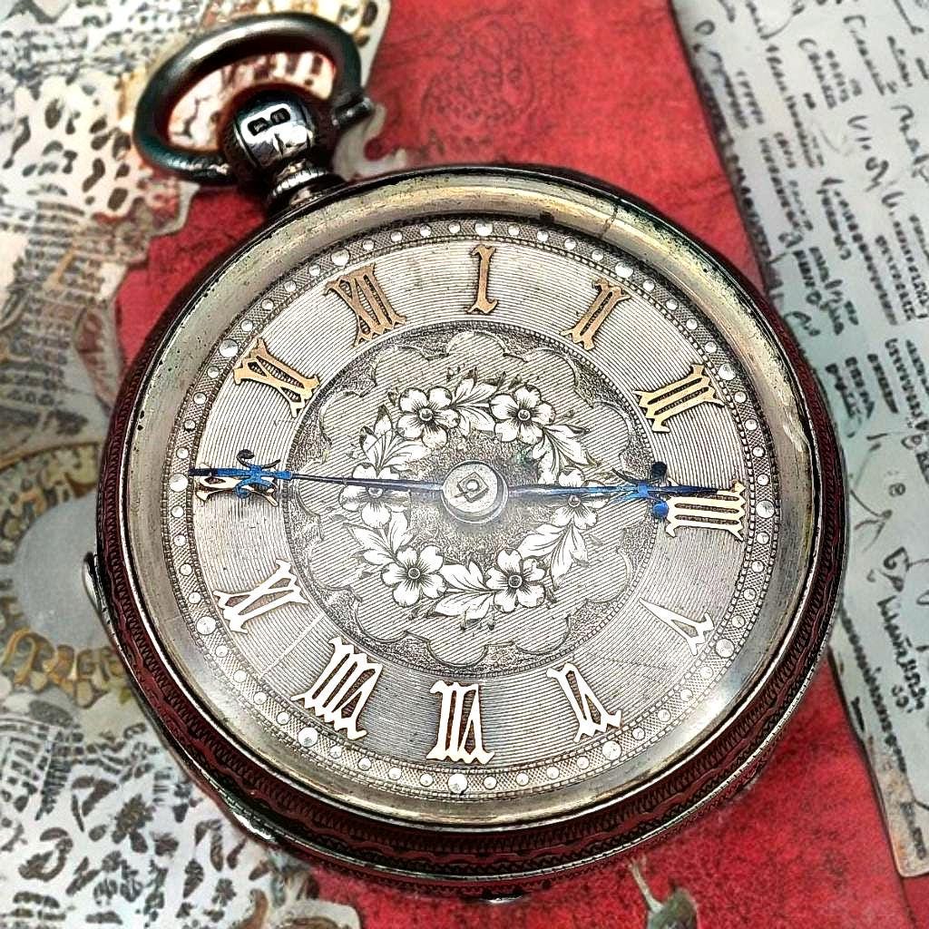 Vintage Edwardian Steel Dog Pocket Watches Edwardian Style Pocket