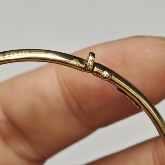Solid 9ct Gold Bangle Sapphire Torque Bangle Vint… - image 6