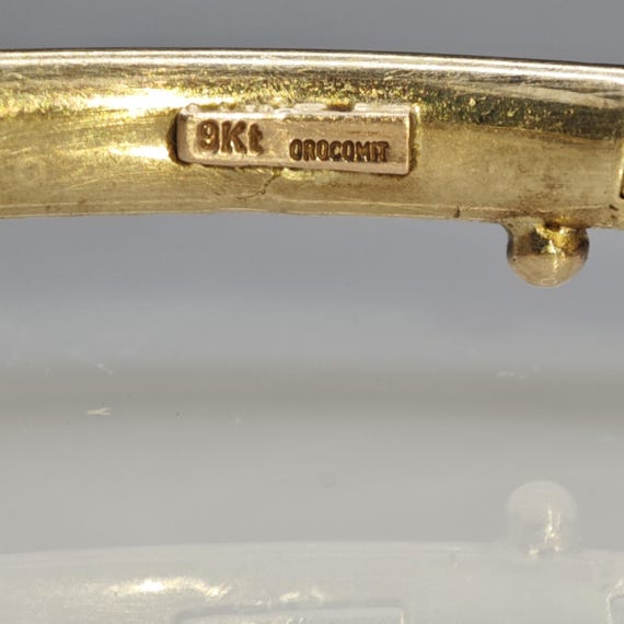 Solid 9ct Gold Bangle Sapphire Torque Bangle Vint… - image 4