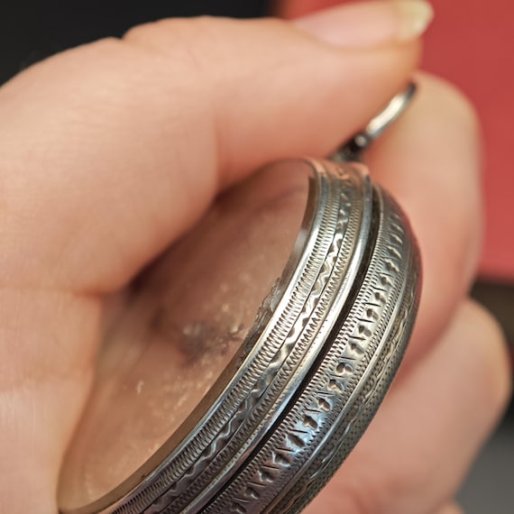 Antique Solid Silver Pocket Watch: Ornate Steampu… - image 10