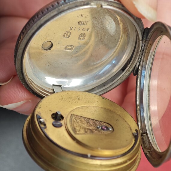 Antique Solid Silver Pocket Watch: Ornate Steampu… - image 6
