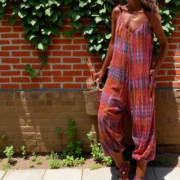 Ladies Casual Printed Harem Jumpsuit