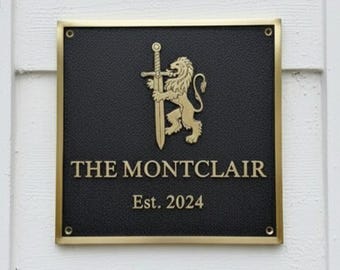 Custom Antique Bronze Plaque | Personalized Cast Brass Sign | Home Business Historical Outdoor House Marker