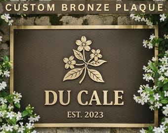 Custom Bronze Plaque - Personalized Bronze Sign Outdoor Home Office | Unique gift ideas | Custom Language Size Name Plate
