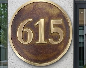 Custom Brass House Numbers Plaque: Personalized Metal Address Sign, Outdoor Cottage Home Décor