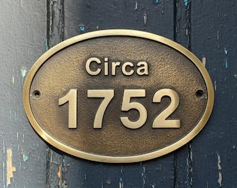 Custom Circa Bronze Plaque – Antique House Date Sign with Est | Personalized Historical Home Marker, Vintage Year Sign