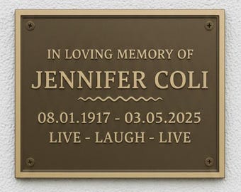 Custom Cast Brass & Bronze Memorial Plaque – Black Weatherproof Grave Marker  Cemetery Headstone Plaque  Remembrance Tribute for Loved Ones