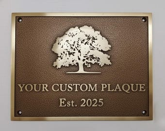 Cast Brass Bronze Custom Plaque — Personalized Sign for Outdoor Home, Office | Custom Language, Size & Name Plate | Heavy Duty Brass Sign