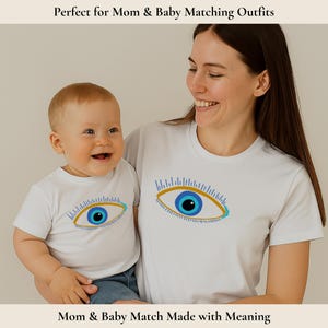 Digital Design Evil Eye Baby Bodysuit Gift for Mom Baby Matching Outfits Iron On Transfer SVG PNG for DIY Nursery Wall Art Baby Shower Decor