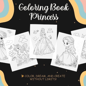 Princess Coloring Book for Kids – Printable PDF Activity Pages for Girls
