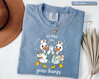 ICU Nurse Goose bumps Comfort Colors Shirt, Funny ICU Nurse Intensive Care Unit Tee, rn er or Scrub Life Gift,