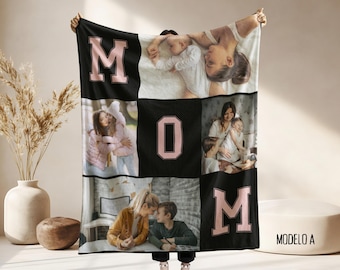 Custom Family Photo Collage Blanket | Personalized Collage Mom Throw | Memorial / Anniversary Gift Blanket, gift for Christmas