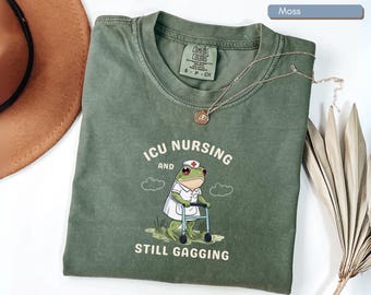 ICU Nursing Frog Shirt, Funny Nurse T-Shirt, New Grad ICU Nurse Gift, Critical Care RN