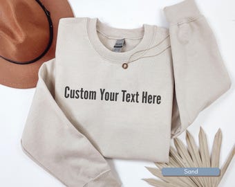 Custom Embroidered Text Sweatshirt, Personalized Crewneck, Gift for Bride, Mothers Day Gift