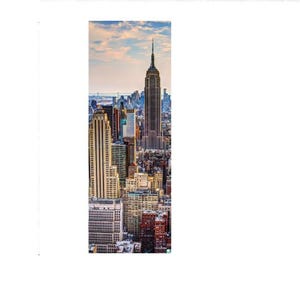 XXL Poster New York Skyline 42x119 cm Hochformat – modernes Manhattan Wandbild, beidseitig bedruckt mit Waldrückseite Grün Wald