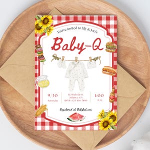 Baby-Q Baby Shower Invitation Template: BBQ Theme (Digital Invite)