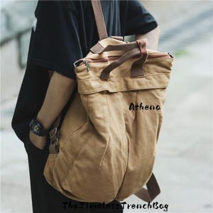 Personalized Canvas Backpack: Large Capacity, Laptop Compartment