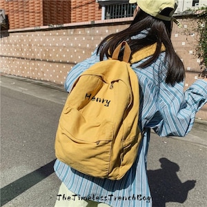Personalized Canvas Laptop Backpack: Minimalist Commuter Bag