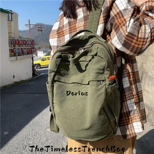 Customizable Canvas Backpack: Vintage Brass Buckle, Padded Straps