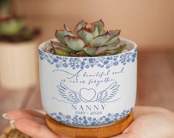 Maceta conmemorativa, regalo conmemorativo personalizado, maceta para abuela niñera, regalo de condolencias personalizado, regalo para el duelo, lo siento por su pérdida
