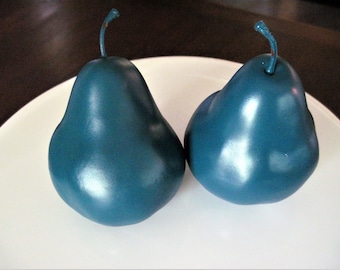 Painted Teal Pears,  Tea Party Decoration, Home Decor, Home Styling, Mantle Display, Gift for Teacher, Photo Prop