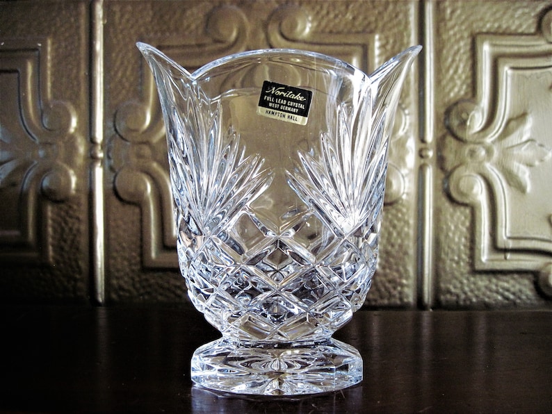 Noritake Hampton Hall Full Lead Crystal Flower Vase Perfect Etsy