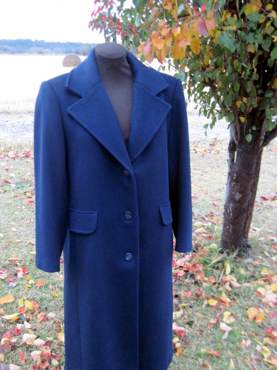 Blue Winter Coat, Long Wool Ladies, Single Breast… - image 2