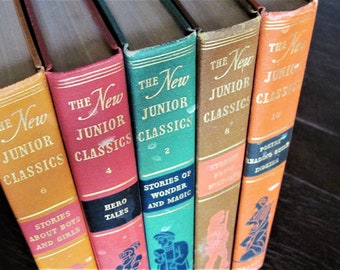 The New Junior Classics, Childrens Reading Classics, History and Heroes, Educational Book Set of 5