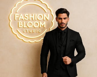 Men's Suits Men Black 3 Piece Elegant Suit Men Gifted Suit