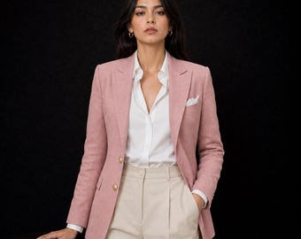 Pink Green Rust Luxury Blazer Stylish Office Blazer
