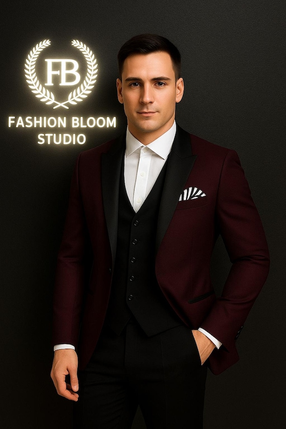 burgundy dress shirt with black vest Men's Three Piece Classy Suit Men Slim Fit Vintage Luxury Suit Select Jacket & Vest Size:EU48/US38 Long Satin Slit Bridesmaid leather moccasins Sweater vest 59 inch Center back