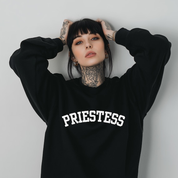 Minimalistic Priestess Sweatshirt | Wichy Spiritual Sweater, Occult Women Clothing, Wiccan Pagan Celtic Apparel