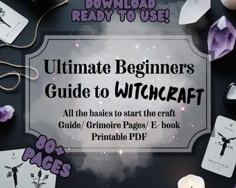 Printable Beginners Witchcraft Guide | Witch Grimoire Page, Book Of Shadows Journal Digital Download, Vintage style Magic Spell Book