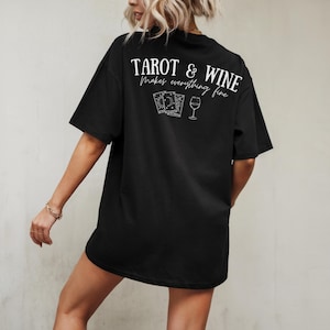 Tarot card T shirt Wine Lover shirt Fun Gift for Tarot Lovers Spiritual Clothing comfort color Boho tee Astrology T shirt Witchy Clothing