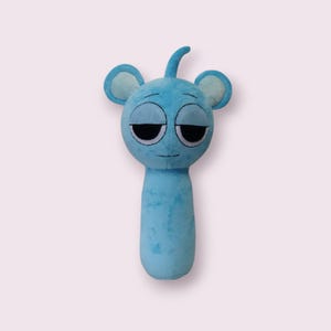 Sky blue horror bear plush-handmade horror plushie, 32 cm