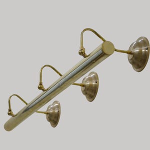 Brass Mid Century Designer Picture Light Photo Frame Vintage Wall Mounted 3 Canopy Light