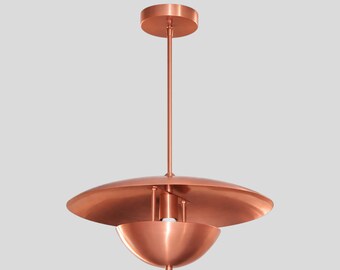 Mid Century Modern Pendelleuchte, Handgefertigte Deckenlampe, Moderner Messing Dome Kronleuchter Skandinavische Beleuchtung