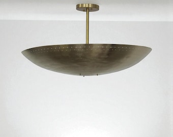 Messing kroonluchter geperforeerde spoetnik handgemaakte inbouw hanglamp
