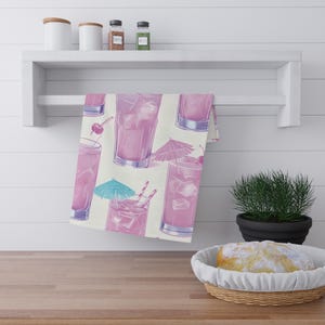 Colorful Cocktail Tea Towel: Summer Kitchen Decor, Foodie Gift