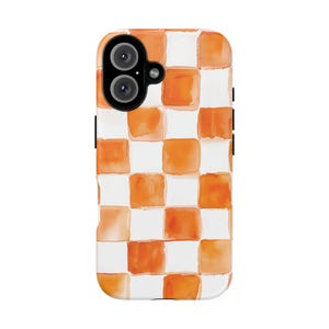 Tennessee Vols Phone Case - Orange Checkered Phone Case, Cute, Durable, Gift for Her, Gift for Him Trendy Accessories, Tennessee Gift
